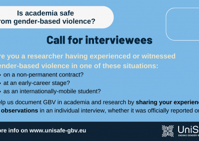 Call for researchers to witness on gender-based violence in universities and research organisations