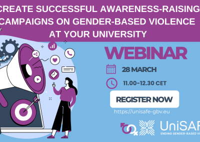 Webinar: Create Successful Awareness-raising Campaigns on Gender-Based Violence at Your University